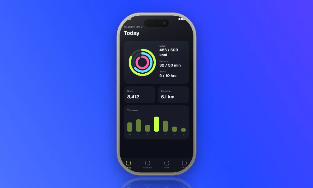 A phone app screen inside a device frame